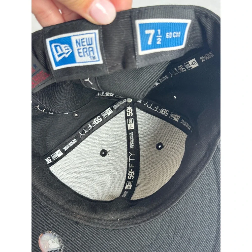 New Era 59FIFTY NY Yankees Fitted Hat‎ 7 1/2 Black on Black MLB Baseball Cap